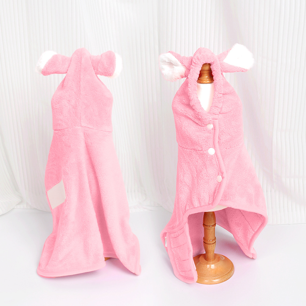 Perros para mascotas, bañarse, toallas absorbentes, albornoces con capucha de secado rápido, toallas de baño con capucha, ropa para cachorros
