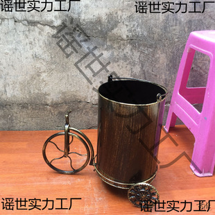 Retro industrial style trash can office large American loft shop bar hydrant type outdoor with lid