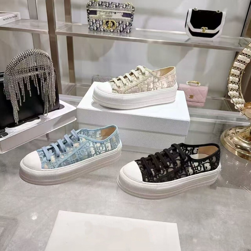 Foreign Trade D Brand Mesh Breathable Embroidered Thick-Soled Sneakers for Women 2026 Fashion Height-Increasing 4.5cm Casual Versatile Low-Top Shoes Foreign Trade D Brand Mesh Breathable Embroidered Thick-Soled Sneakers for Women 2026 Fashion Height-Increasing 4.5cm Casual Versatile Low-Top Shoes