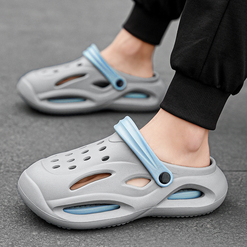 Transfronterizo 2025 verano nuevo desgaste ventilador bicolor ocio suave suela antisucio sandalias agujero zapatos agujero image 4