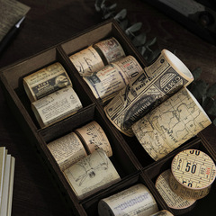 The creative map text design of the Yanji Wen Yan series in a retro nostalgic style, combined with paper and washi tape.