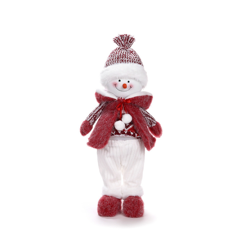 クロスボーダー新しいクリスマス人形クリスマス装飾雪だるま伸縮人形ニットヘラジカ顔のない老人かわいい装飾品|undefined