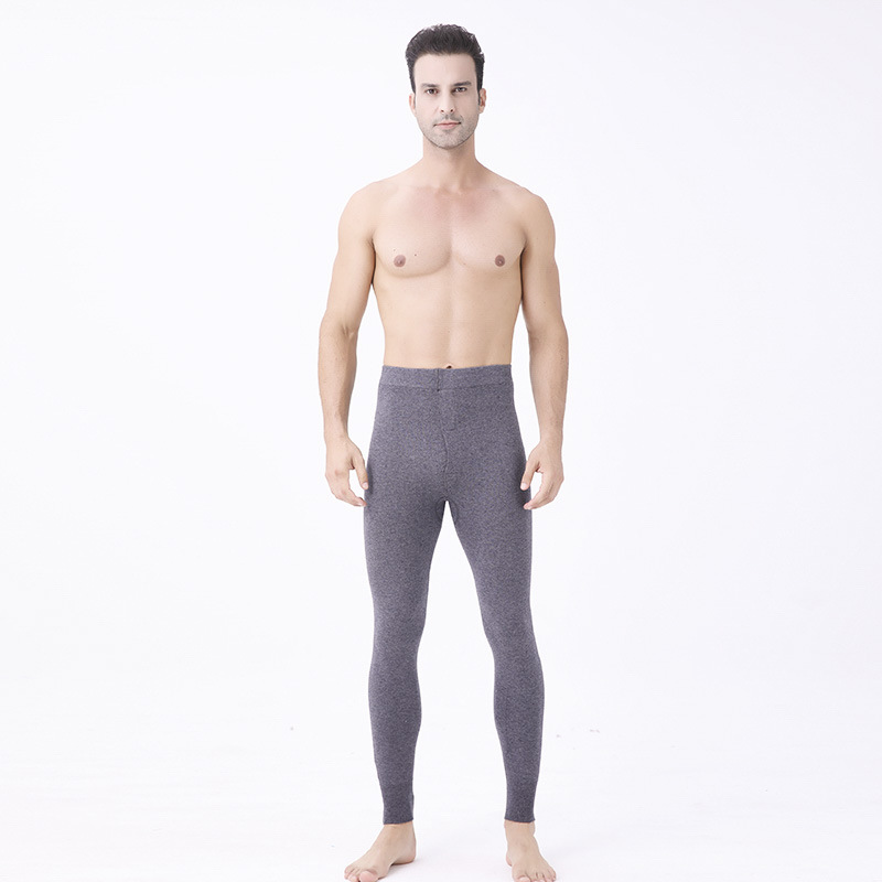 Quần len nam mùa thu đông dày ấm, lưng cao, chất cashmere legging — Màu xám đậm của nam giới