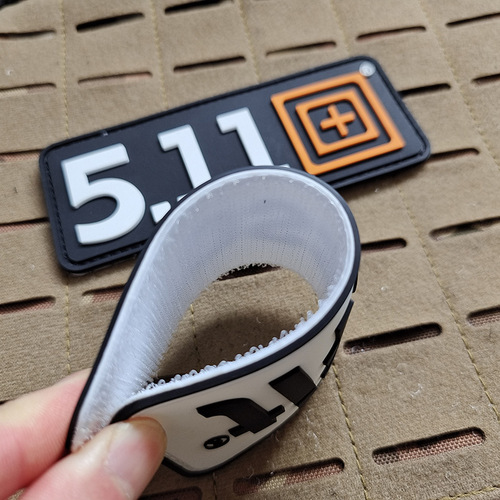PVC 3D Rubber Velcro Badge Disposable Label Luminous Washable Soft Rubber Sign Black and White Variety
