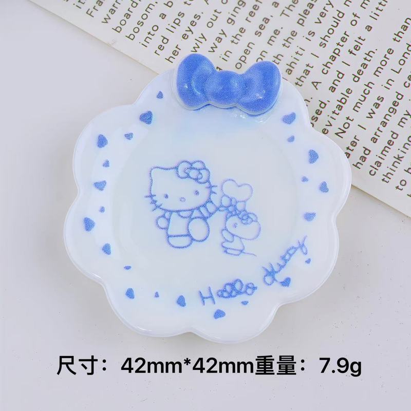 卡通diy树脂小配件饰品三丽鸥盘子奶油胶发饰发夹手机壳洞洞鞋配|undefined