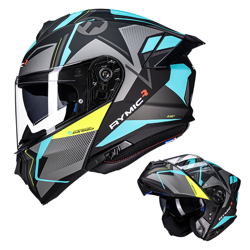 Casco de motocicleta Ruimi, motocicleta para hombres y mujeres, casco de doble espejo, ranura Bluetooth totalmente cubierta, cola grande de cuatro estaciones 3C