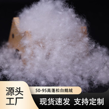 95白鹅绒羽绒厂家直销供应大朵90鹅绒高蓬松高清洁散装填充物羽绒