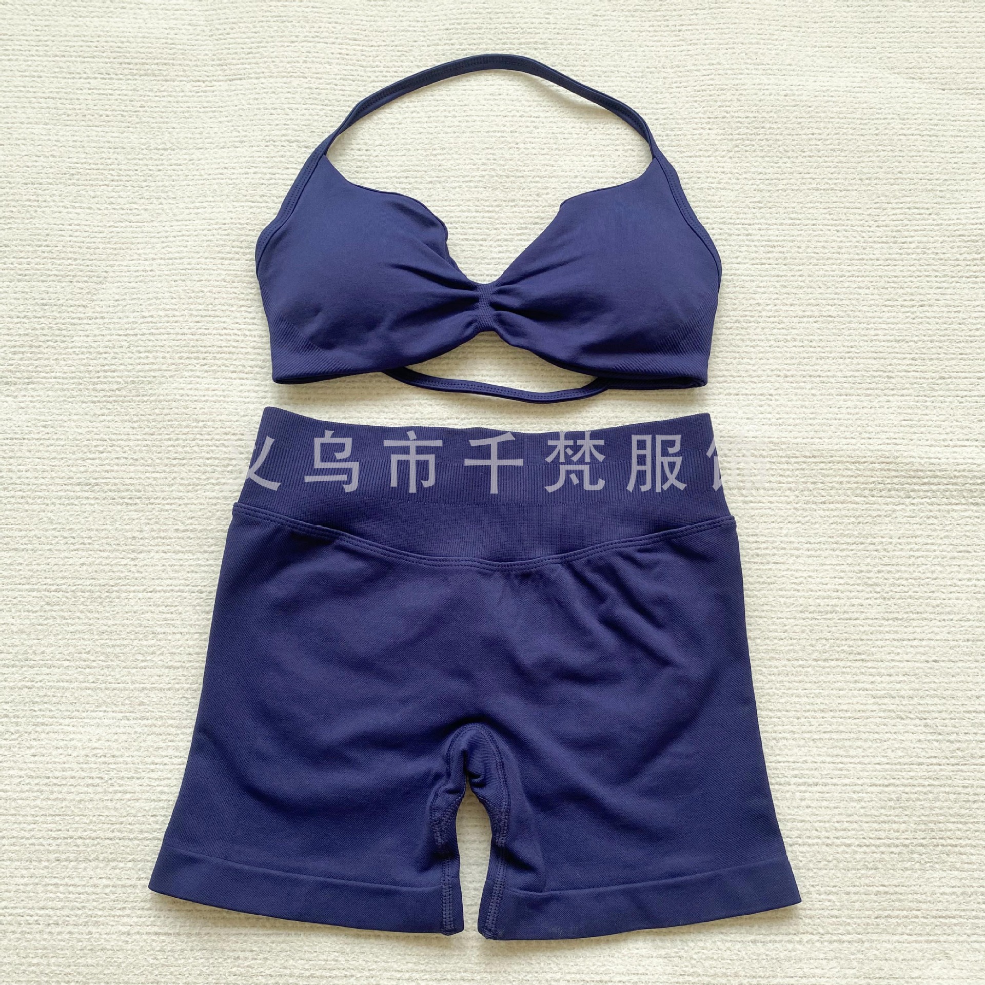 DFYNE AliExpress 同じスポーツスーツホルターネックブラジャースポーツタイトヨガショーツフィットネススーツ