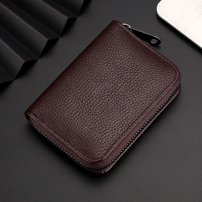 Tarjetero para hombre, gran capacidad, múltiples ranuras para tarjetas, tarjetero para mujer, anti-desmagnetización, integrado, exquisito, de alta gama, compacto.