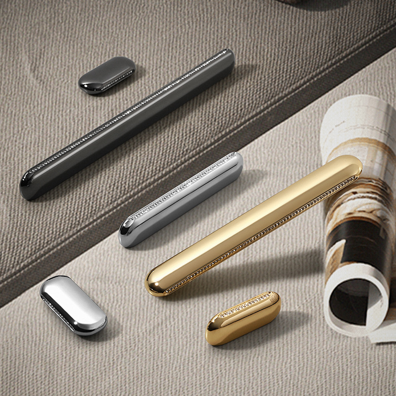 跨境柜门拉手水晶锌合金拉手简欧橱柜衣柜门把手抽屉单孔小拉手