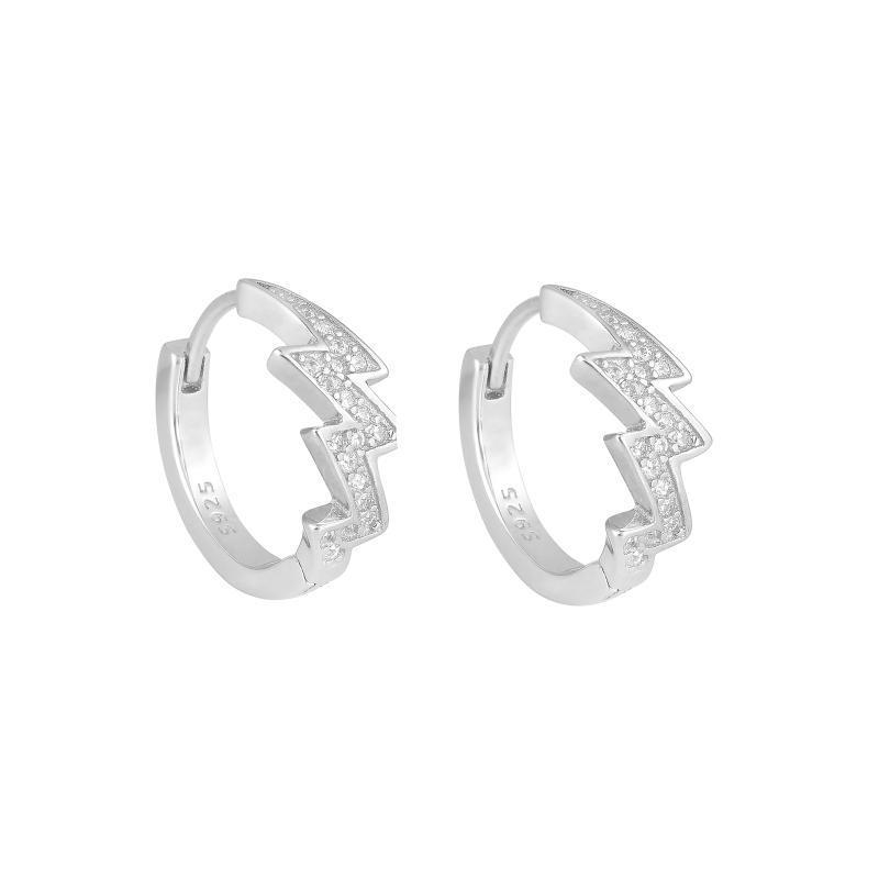 스털링 실버 번개 귀걸이 한 쌍