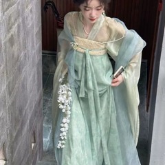 【淳鳴】南北朝漢元素唐風襟付き胸丈スカート爽やか漢服一式春夏エレガント
