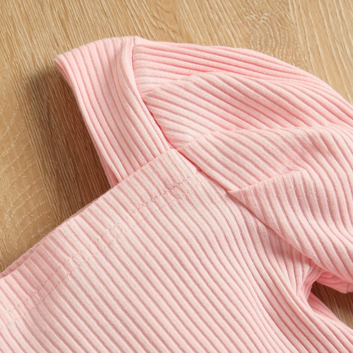 Treasure Lön Barnkläder Höst Nya Flickor Får Benärmar Pure Cotton Pit Stripe Top Light Coffee Läder_voghion.com