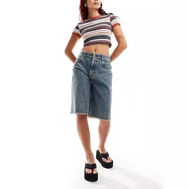 Amazon TUME European and American Foreign Trade Cross-border Supply Loose Non-elastic Casual Jeans Women's Pants Capri Pants
