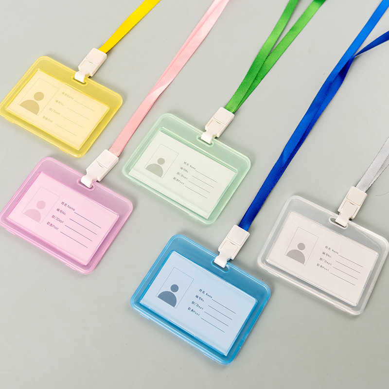 証明書カード透明胸カードカバー一体ppカード透明両面カード胸カードプラスチック仕事カード従業員ハードカードカバー