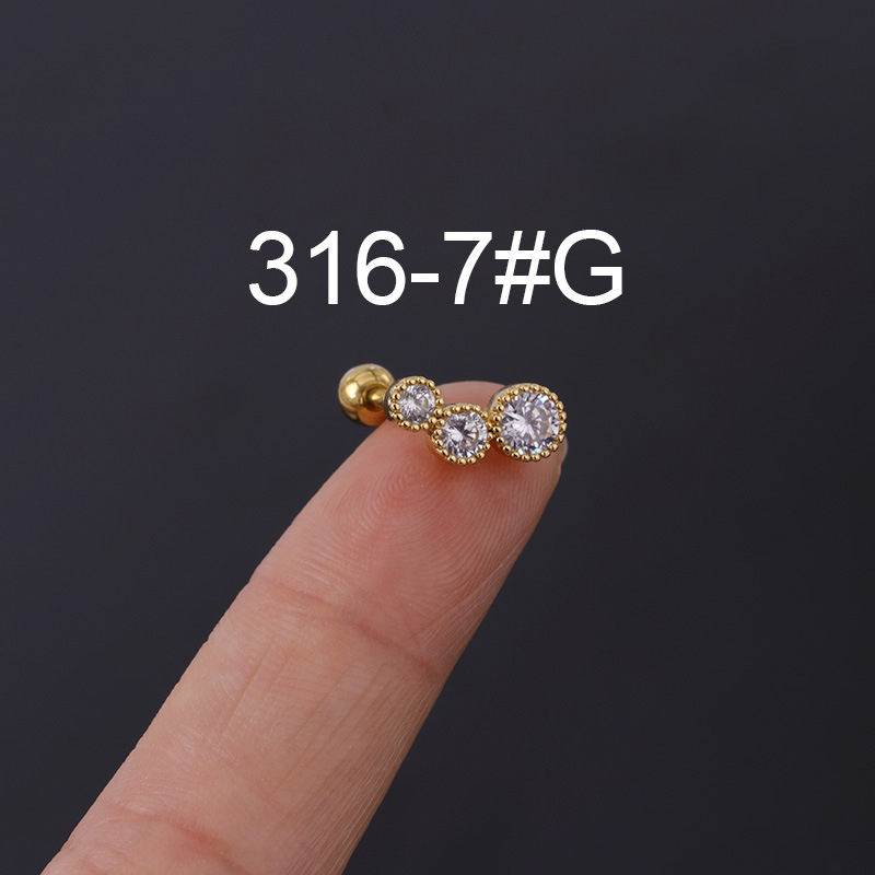 Clavos de hueso de varilla gruesa de acero inoxidable 16G de nuevo diseño, tornillos para clavos de oreja pequeños populares y personalizados, bola giratoria_voghion.com