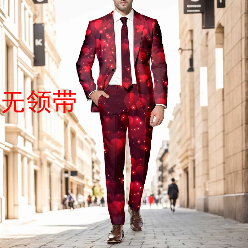 Casual Suit suit Men's Spring and Autumn Korean Style Fashionable Loose Dose Suit Jacket Pants WL8-MR7