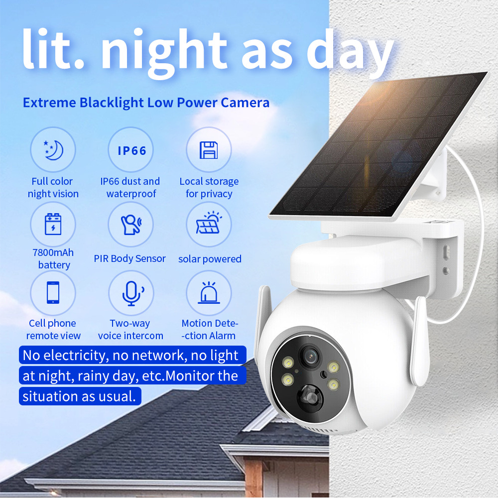 Waterproof CCTV camera solar-powered for home use