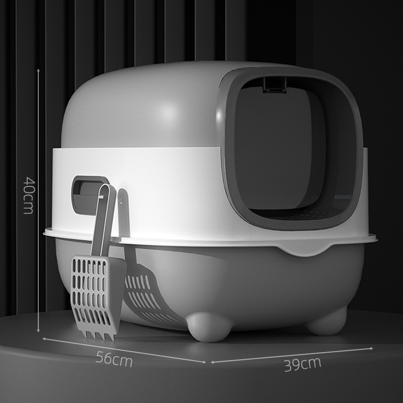 Arenero grande para gatos, totalmente cerrado, esterilización UV, desodorización automática, tapa abatible