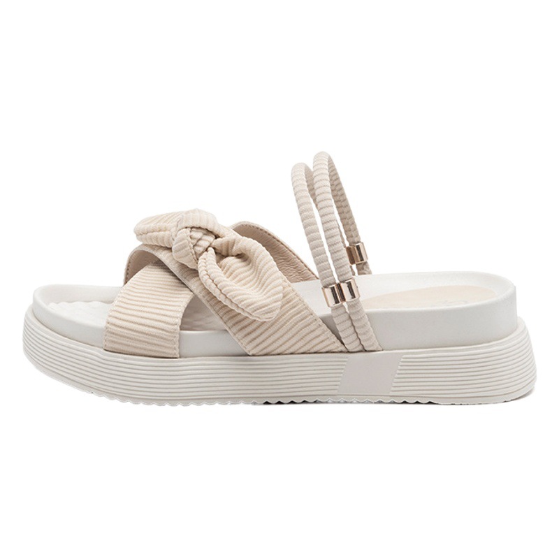 Augusto zapatillas mujer 2023 verano nuevas sandalias de arco al aire libre estilo de hadas de fondo grueso sandalias de dos vías