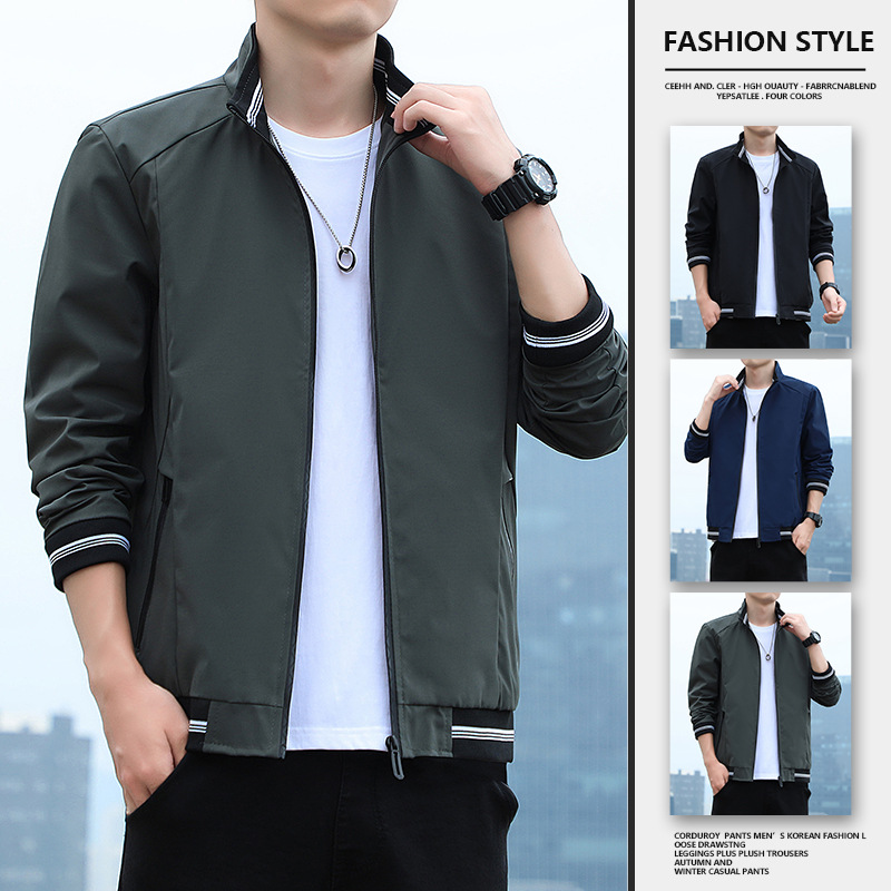 2022 primavera y otoño nuevo cuello de béisbol chaqueta de hombre chaqueta de moda chaqueta de primavera chaqueta casual abrigo suelto