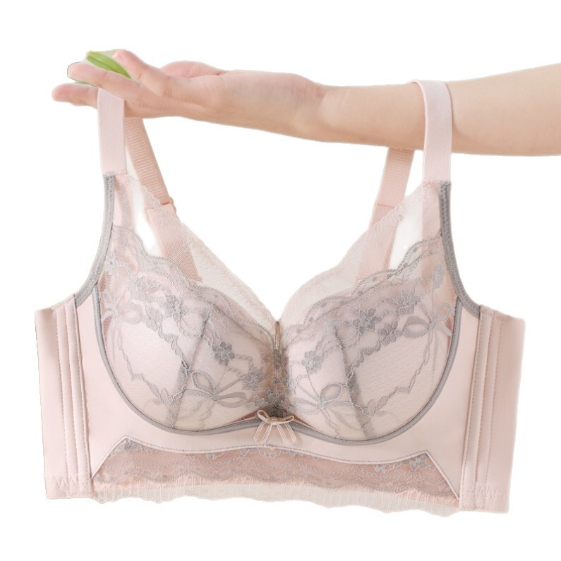 中厚小胸内衣上托聚拢显大调整型文胸收副乳滑滑杯无钢圈蕾丝文胸|undefined