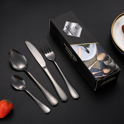 Cross-border Amazon Western food knife and fork set 1010 stainless steel tableware 20-piece set 24-piece set steak knife, fork and spoon