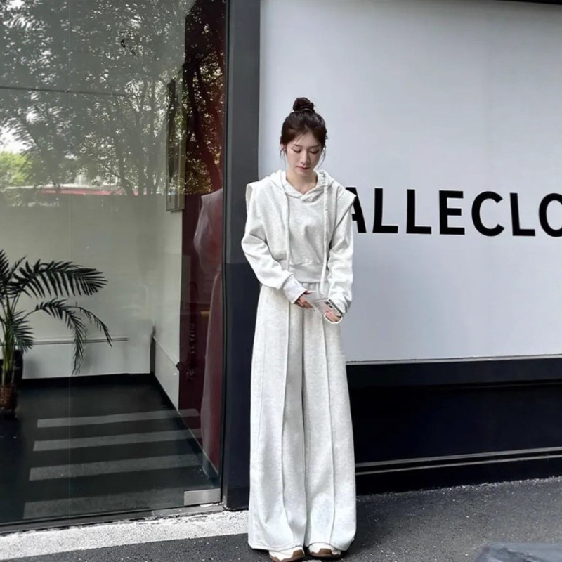 韩系时尚穿搭配一整套装女2025新款秋冬高级感休闲运动卫衣早秋季|undefined