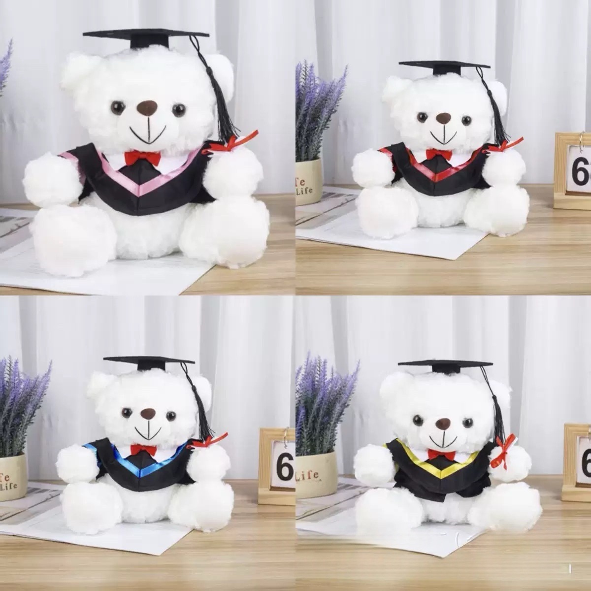 Graduation Bear Puppy Doctor Bear Teddy Toys Master Bachelor Uniform Teddy Bear Temporada de Graduation Impresión Regalo