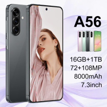 新款跨境手机A56 7.3寸中孔屏4+64GB全网通4G安卓12 外贸智能手机