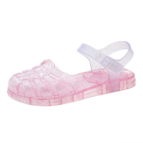 New children's sandals, crystal jelly princess shoes, baby hole shoes, girls 'Roman shoes, soft soles, beach shoes, summer