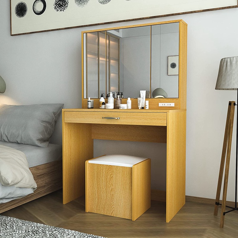 Moderno simple estilo de registro mesa de maquillaje dormitorio hogar pequeño apartamento pequeño espejo tocador gabinete de almacenamiento