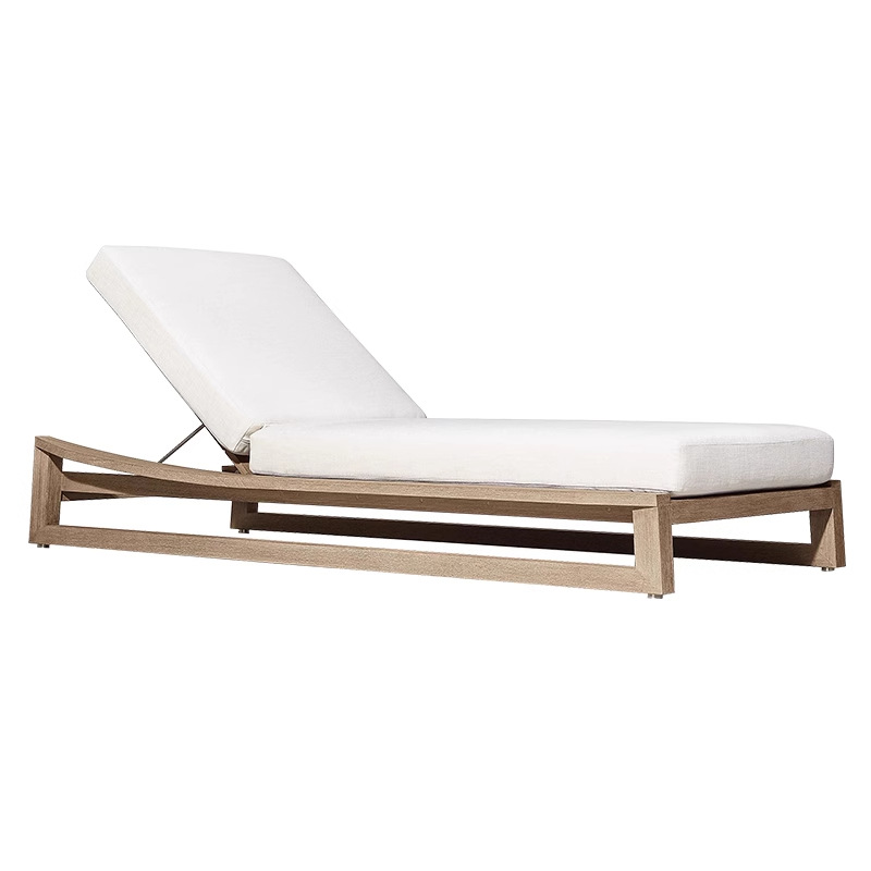 Cama al aire libre patio villa piscina sillón de teca al aire libre jardín al aire libre silla de playa de madera maciza