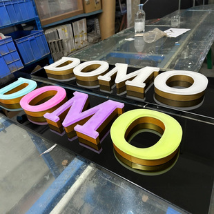 Manufacturers led stainless steel frosted acrylic jelly luminous word light box word door advertising word signboard production
