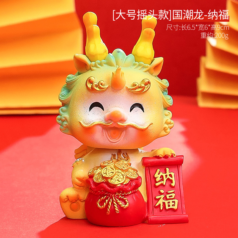 Año Nuevo zodiaco con regalo de mano dragón año resina muñeca decoración del hogar moda Nacional seguro feliz dragón regalo creativo nuevo
