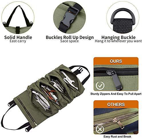 Cross-Border Roll-Type Tool Bag, Oxford Cloth Tool Bag, Car Tool Bag, Multi-Functional Electrician's Bag, Hardware Storage Bag