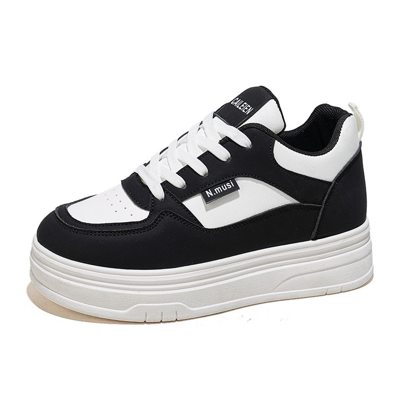 Otoño zapatos de mujer nuevos zapatos transpirables pequeños zapatos blancos de mujer coreana de altura de suela gruesa zapatos deportivos casuales zapatos de patineta image 6