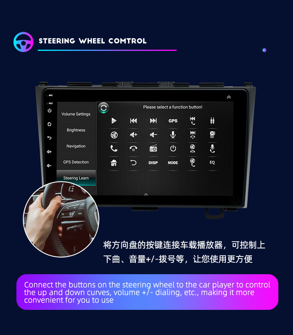 Suitable for Honda Accord 7Th Generation Car Central Control Large Screen Unit 06-11 Models Crv Civic Smart Car Navigation System