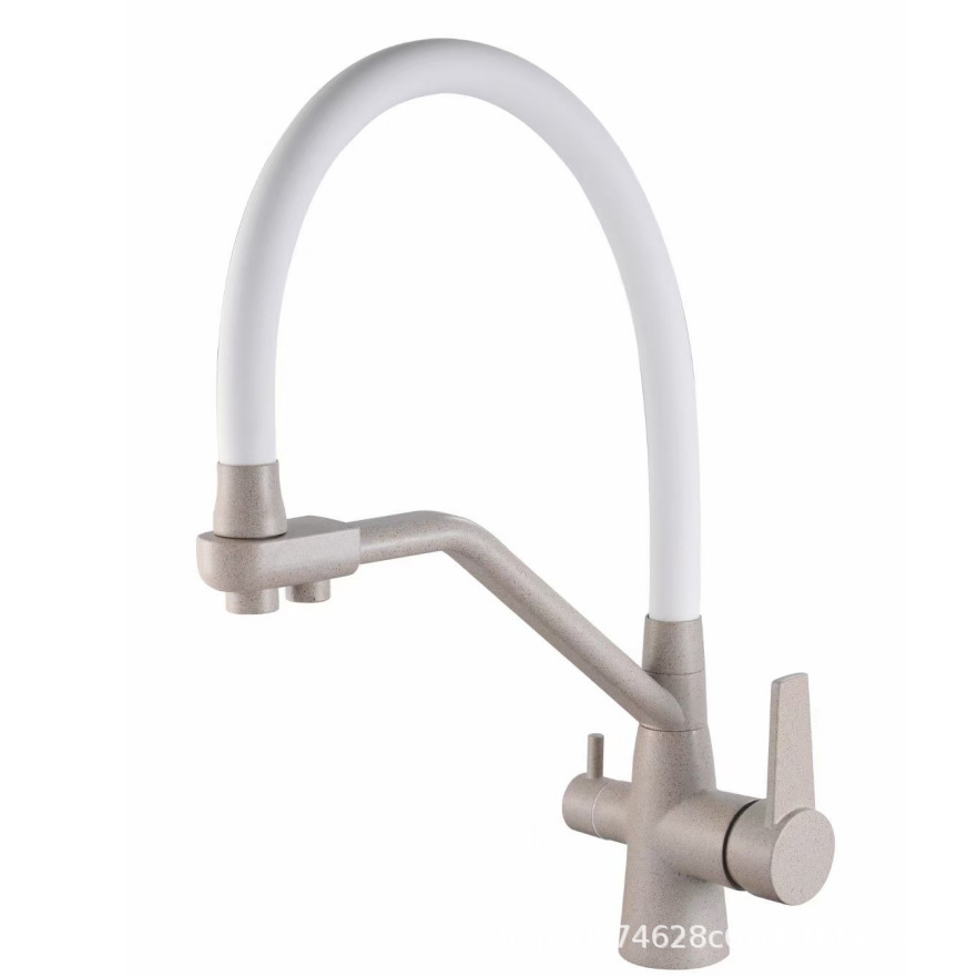 Three-in-one kitchen faucet, copper body, rotatable and pull-out sink, dual-purpose for cold, hot and pure water direct drinking, single-hole export undefined