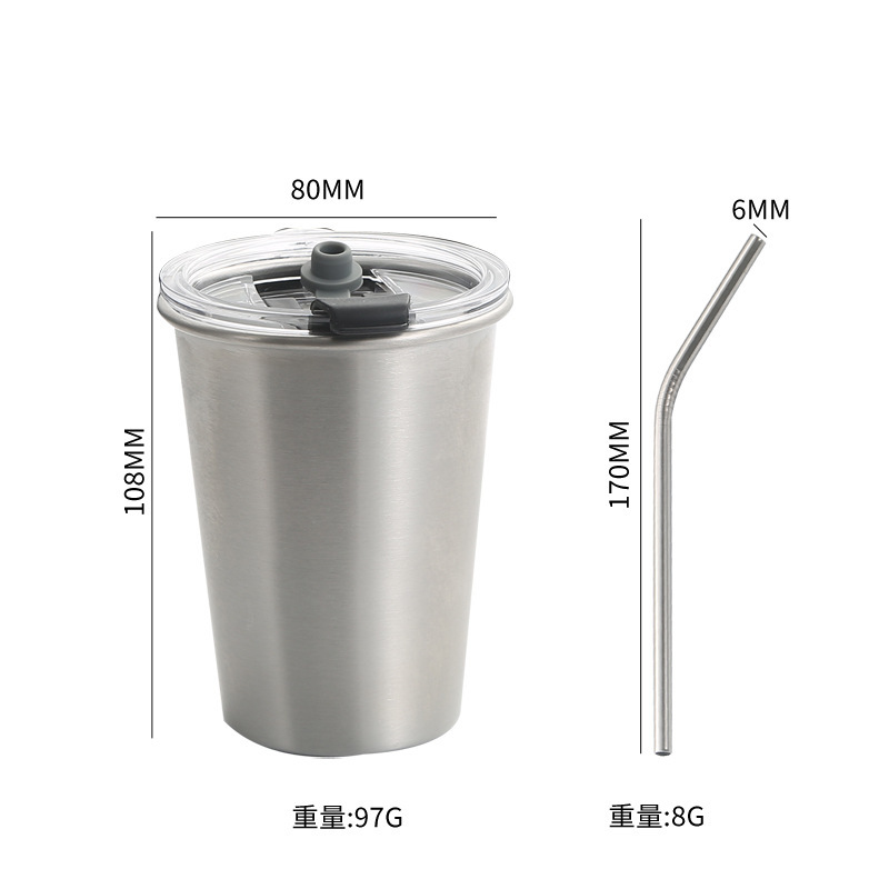 스몰 사이즈 차가운 물 컵 + 스몰 사이즈 실버 빨대