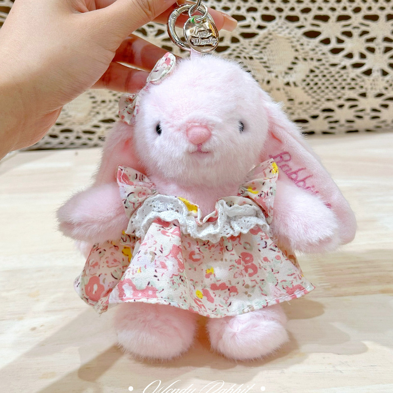 正規品 ウェンディ・ラビット 花柄スカート 16cm ぬいぐるみ ペンダント 田園風 ドール バッグ キーホルダー プチギフト 卸売|undefined