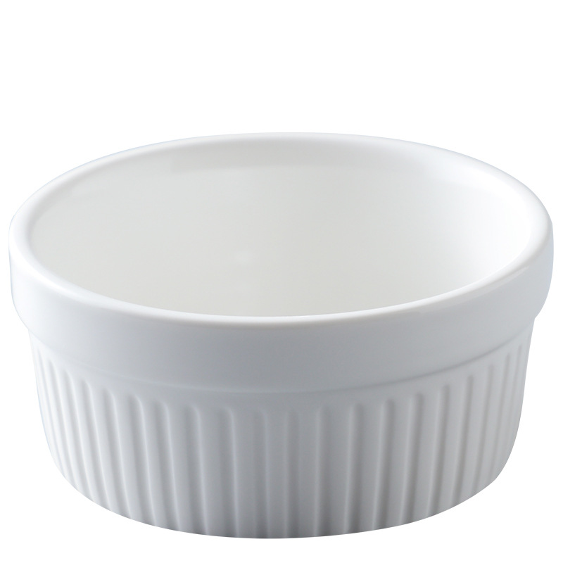 WBZ7 Ceramic Striped Round Small Bowl Rice Cake Plate Hotel Sushi Condiment Bowl Ceramic Plate Mustard Small Plate Bowl Dip Plate Storage