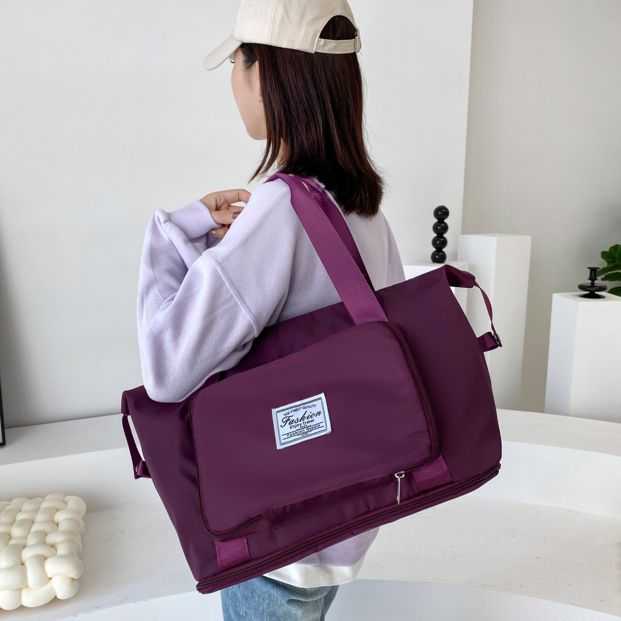 2023 nueva bolsa de viaje plegable bolsa de fitness bolsa de deporte multi-funcional de gran capacidad de las mujeres bolso de moda