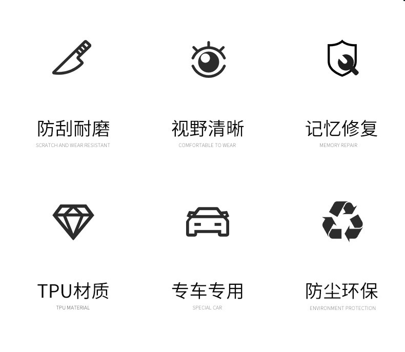 NIO blackened light film TPU front and rear light color changing film with light control, transparent black warrior sticker, good car accessory