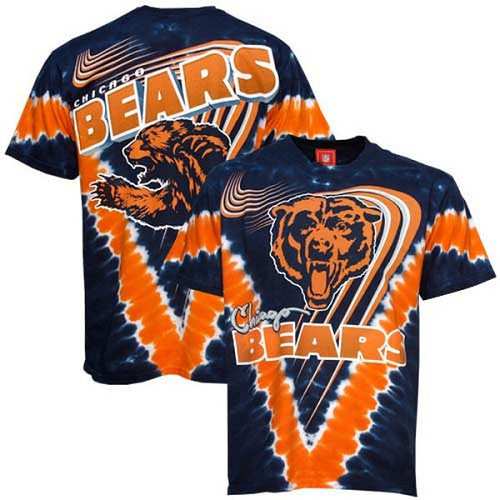 Team tie-dyed rayon T-shirt digital printing polyester team fan gift short sleeve Chicago Bears sweet
