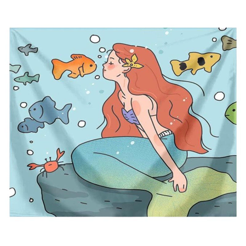 Подвесная ткань милый фон ткань девушка мультфильм настенная ткань украшение интернет-знаменитостей украшение комнаты Прикроватная ткань живопись гобелен