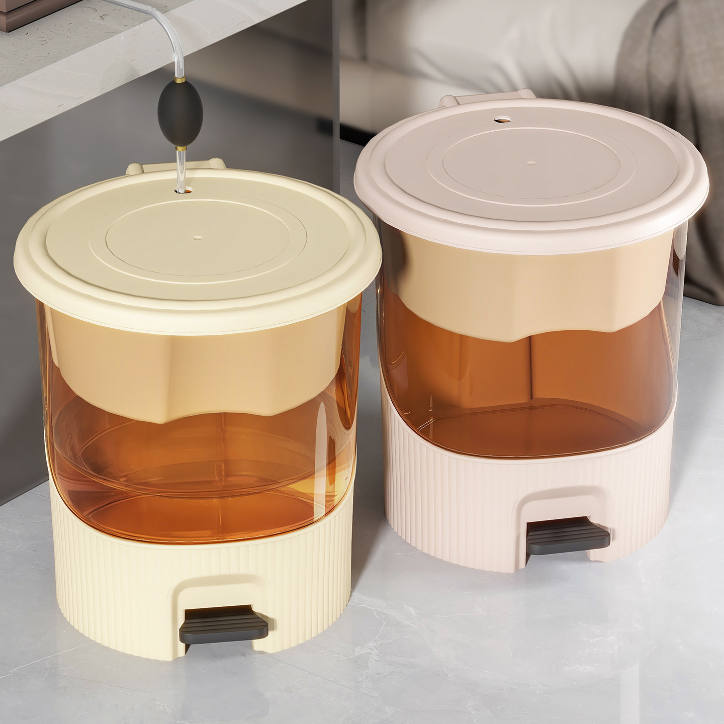茶水桶废水桶茶台垃圾茶渣桶带盖茶具配件茶叶过滤大容量脚踏茶桶