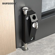 C级旋转门插销锁有框门锁铝合金双门弹簧插销地插锁防盗自动钥匙