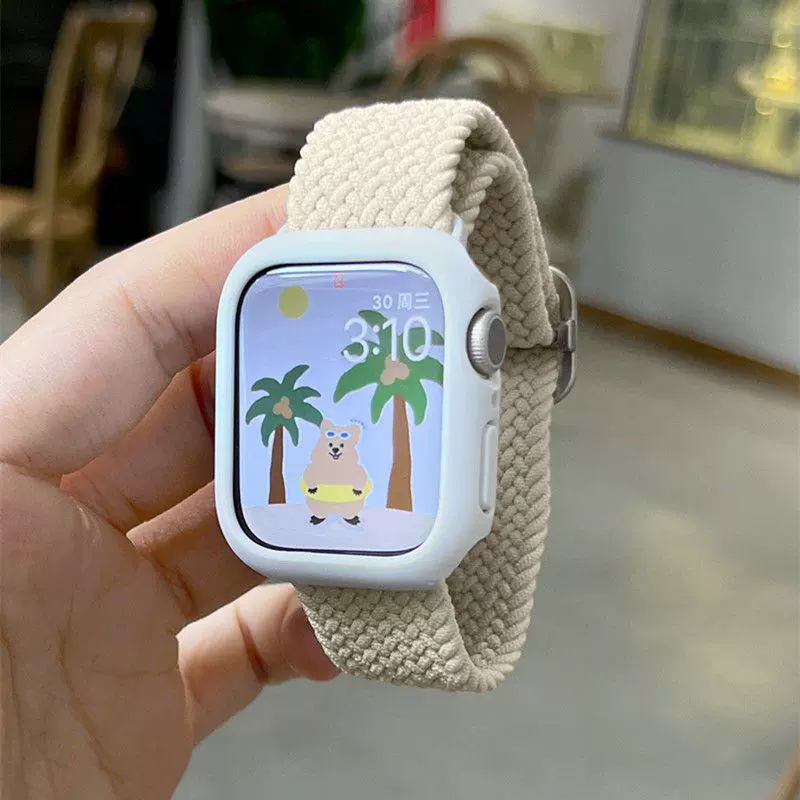 Ремешок для часов (Apple) плетёный нейлон эластичный с регулировкой, совместим 1–8/SE/Ultra, 38–49 мм