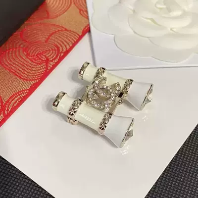 Classic Chanel-Style High-End Gold-Plated Yaxa sancaqları - telescope-brooch